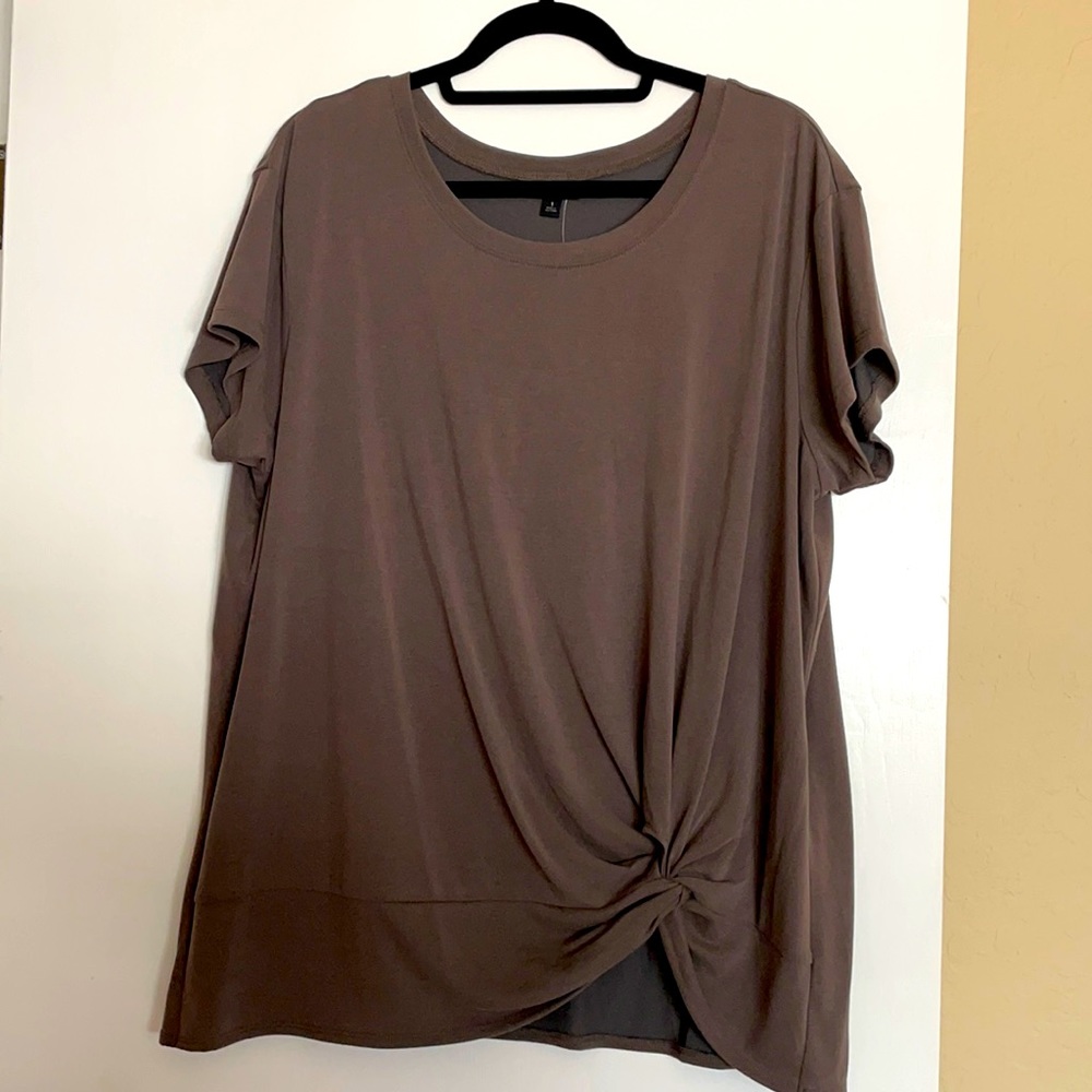 Torrid short sleeve vintage grey tie front tee